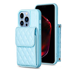 Custodia Silicone Morbida In Pelle Cover BF4 per Apple iPhone 14 Pro Max Blu