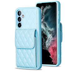 Custodia Silicone Morbida In Pelle Cover BF4 per Samsung Galaxy Quantum4 5G Cielo Blu