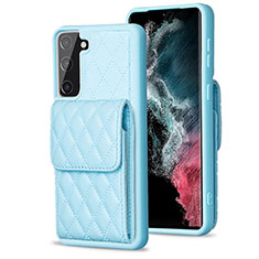 Custodia Silicone Morbida In Pelle Cover BF4 per Samsung Galaxy S21 FE 5G Cielo Blu
