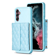 Custodia Silicone Morbida In Pelle Cover BF5 per Samsung Galaxy A14 5G Cielo Blu