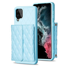 Custodia Silicone Morbida In Pelle Cover BF5 per Samsung Galaxy F12 Cielo Blu