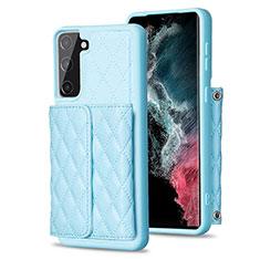 Custodia Silicone Morbida In Pelle Cover BF5 per Samsung Galaxy S21 FE 5G Cielo Blu
