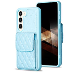 Custodia Silicone Morbida In Pelle Cover BF5 per Samsung Galaxy S24 5G Azzurro
