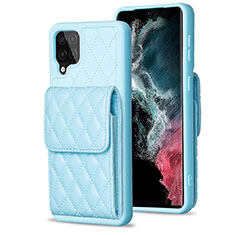 Custodia Silicone Morbida In Pelle Cover BF6 per Samsung Galaxy A12 Cielo Blu