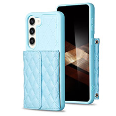 Custodia Silicone Morbida In Pelle Cover BF6 per Samsung Galaxy S24 Plus 5G Azzurro