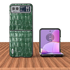 Custodia Silicone Morbida In Pelle Cover BH10 per Motorola Moto Razr 40 5G Verde