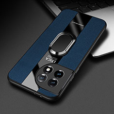 Custodia Silicone Morbida In Pelle Cover con Magnetico Anello Supporto PB1 per OnePlus Ace 2 5G Blu