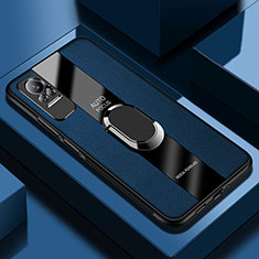 Custodia Silicone Morbida In Pelle Cover con Magnetico Anello Supporto PB1 per Xiaomi Civi 5G Blu