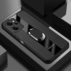 Custodia Silicone Morbida In Pelle Cover con Magnetico Anello Supporto PB1 per Xiaomi Poco X5 Pro 5G Nero