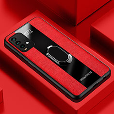 Custodia Silicone Morbida In Pelle Cover con Magnetico Anello Supporto PB1 per Xiaomi Redmi 9 Power Rosso
