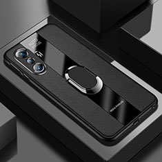 Custodia Silicone Morbida In Pelle Cover con Magnetico Anello Supporto PB1 per Xiaomi Redmi K40 Gaming 5G Nero