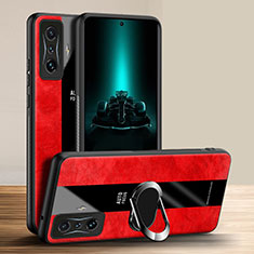 Custodia Silicone Morbida In Pelle Cover con Magnetico Anello Supporto PB1 per Xiaomi Redmi K50 Gaming 5G Rosso