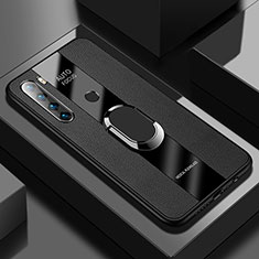 Custodia Silicone Morbida In Pelle Cover con Magnetico Anello Supporto PB1 per Xiaomi Redmi Note 8 (2021) Nero