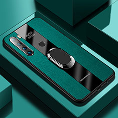 Custodia Silicone Morbida In Pelle Cover con Magnetico Anello Supporto PB1 per Xiaomi Redmi Note 8 (2021) Verde