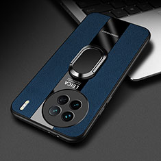 Custodia Silicone Morbida In Pelle Cover con Magnetico Anello Supporto PB2 per Vivo X90 Pro 5G Blu