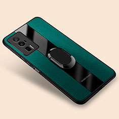 Custodia Silicone Morbida In Pelle Cover con Magnetico Anello Supporto PB2 per Xiaomi Poco F5 Pro 5G Verde