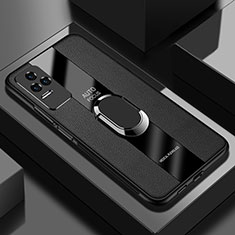 Custodia Silicone Morbida In Pelle Cover con Magnetico Anello Supporto PB2 per Xiaomi Redmi K50 5G Nero