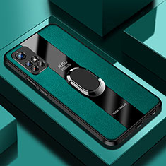 Custodia Silicone Morbida In Pelle Cover con Magnetico Anello Supporto PB2 per Xiaomi Redmi Note 11 5G Verde