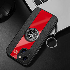 Custodia Silicone Morbida In Pelle Cover con Magnetico Anello Supporto per Apple iPhone 14 Plus Rosso