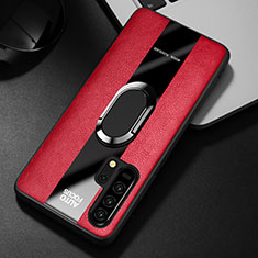 Custodia Silicone Morbida In Pelle Cover con Magnetico Anello Supporto per Huawei Honor 20 Pro Rosso