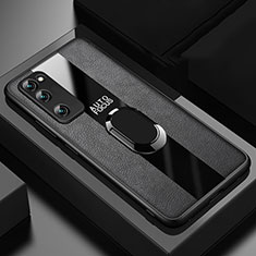 Custodia Silicone Morbida In Pelle Cover con Magnetico Anello Supporto per Huawei Honor 30 Lite 5G Nero