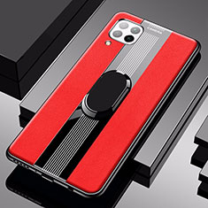 Custodia Silicone Morbida In Pelle Cover con Magnetico Anello Supporto per Huawei Nova 6 SE Rosso
