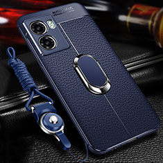 Blu Custodia Silicone Morbida In Pelle Cover con Magnetico Anello Supporto per OnePlus Nord N300 5G Blu