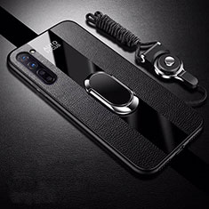 Custodia Silicone Morbida In Pelle Cover con Magnetico Anello Supporto per Oppo K7 5G Nero