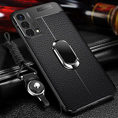 Custodia Silicone Morbida In Pelle Cover con Magnetico Anello Supporto per Oppo K9 5G Nero