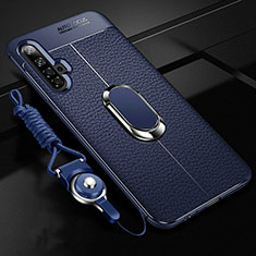 Custodia Silicone Morbida In Pelle Cover con Magnetico Anello Supporto per Realme X50m 5G Blu