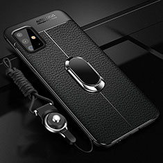 Custodia Silicone Morbida In Pelle Cover con Magnetico Anello Supporto per Samsung Galaxy M40S Nero
