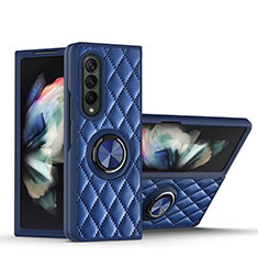 Custodia Silicone Morbida In Pelle Cover con Magnetico Anello Supporto per Samsung Galaxy Z Fold3 5G Blu