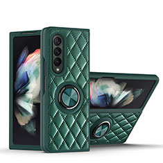 Custodia Silicone Morbida In Pelle Cover con Magnetico Anello Supporto per Samsung Galaxy Z Fold4 5G Verde