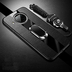 Custodia Silicone Morbida In Pelle Cover con Magnetico Anello Supporto per Xiaomi Mi 10T Lite 5G Nero