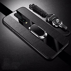 Custodia Silicone Morbida In Pelle Cover con Magnetico Anello Supporto per Xiaomi Redmi K30 5G Nero