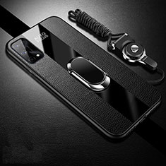 Custodia Silicone Morbida In Pelle Cover con Magnetico Anello Supporto S02 per Oppo K7x 5G Nero