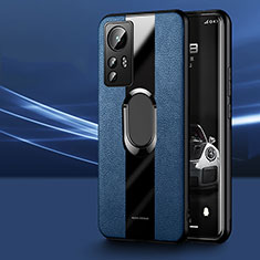 Custodia Silicone Morbida In Pelle Cover con Magnetico Anello Supporto S03 per Xiaomi Mi 12 5G Blu