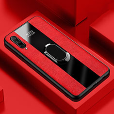 Custodia Silicone Morbida In Pelle Cover con Magnetico Anello Supporto S04 per Huawei Honor 9X Pro Rosso