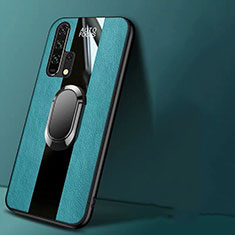 Custodia Silicone Morbida In Pelle Cover con Magnetico Anello Supporto T01 per Huawei Honor 20 Pro Verde