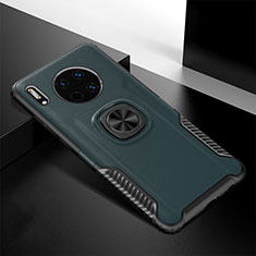 Custodia Silicone Morbida In Pelle Cover con Magnetico Anello Supporto T01 per Huawei Mate 30E Pro 5G Verde