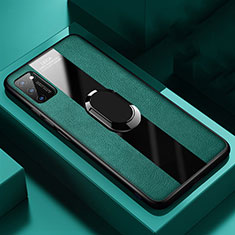 Custodia Silicone Morbida In Pelle Cover con Magnetico Anello Supporto T03 per Huawei Honor V30 Pro 5G Verde