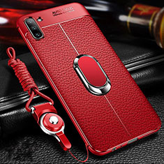 Custodia Silicone Morbida In Pelle Cover con Magnetico Anello Supporto T03 per Samsung Galaxy Note 10 5G Rosso