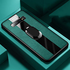 Custodia Silicone Morbida In Pelle Cover con Magnetico Anello Supporto T03 per Samsung Galaxy S10 5G Verde