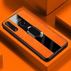 Custodia Silicone Morbida In Pelle Cover con Magnetico Anello Supporto T04 per Huawei Honor 20E Arancione