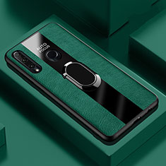 Custodia Silicone Morbida In Pelle Cover con Magnetico Anello Supporto T04 per Huawei Honor 20i Verde