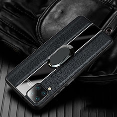 Custodia Silicone Morbida In Pelle Cover con Magnetico Anello Supporto T04 per Huawei Nova 6 SE Nero