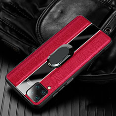 Custodia Silicone Morbida In Pelle Cover con Magnetico Anello Supporto T04 per Huawei Nova 7i Rosso