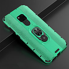 Custodia Silicone Morbida In Pelle Cover con Magnetico Anello Supporto T05 per Huawei Mate 20 Verde