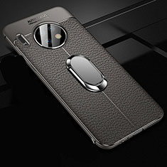 Custodia Silicone Morbida In Pelle Cover con Magnetico Anello Supporto Z02 per Huawei Mate 30 5G Grigio