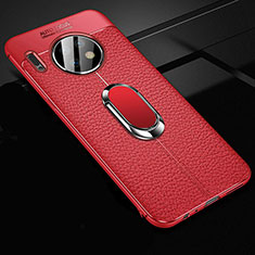 Custodia Silicone Morbida In Pelle Cover con Magnetico Anello Supporto Z02 per Huawei Mate 30 Pro Rosso